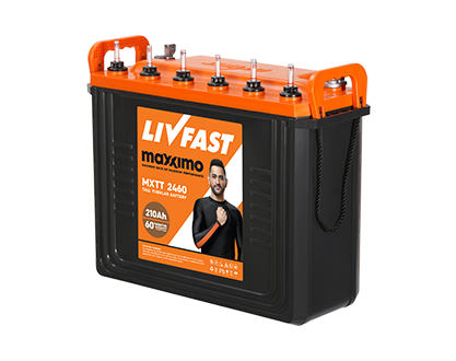 LIVFAST MXTT 2460 - 210AH TALL TUBULAR -  WARRANTY : 48 + 18 MONTHS