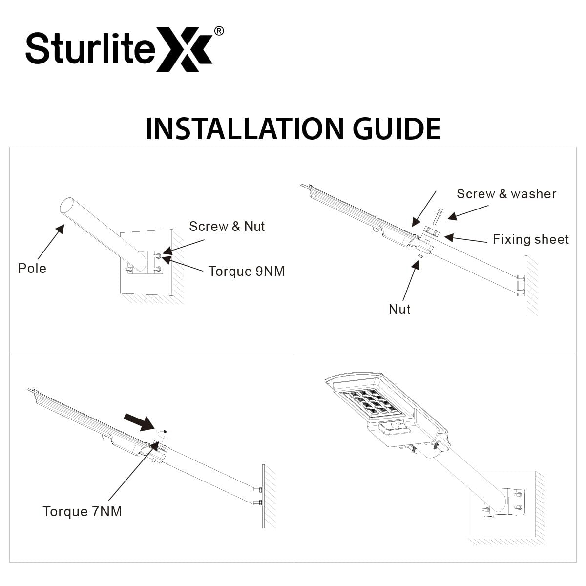 Sturlite Tronix Solar Street Light With Remote 13-200 W 6000K Cool White, LG-0219-13W