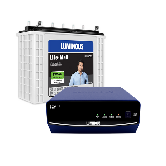 Luminous EVO S 1550 12Volt Inverter with LM 18075 150Ah Tubular Battery Combo