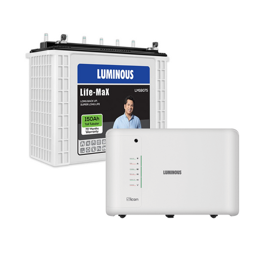 Luminous ICON 1100 12Volt Inverter with LM 18075 150Ah Tubular Battery Combo