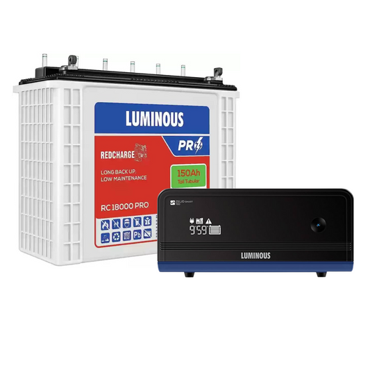 Luminous Zelio Smart 1100 Inverter with RC18000 Pro 150Ah Tubular Battery Combo