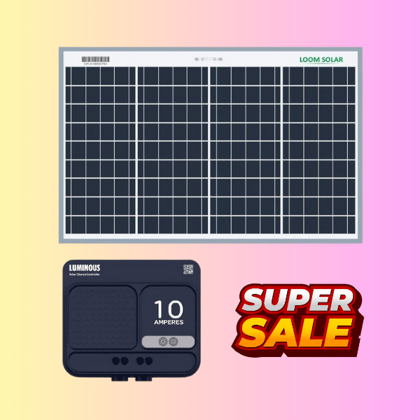 Loom Solar Panel 40 watt + Luminous 10Amps Charge Controller Combo