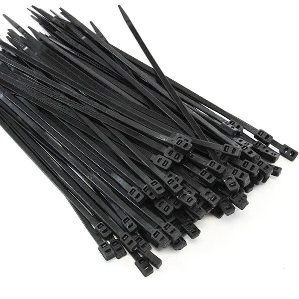 Cable Tie 250*4.8mm Black 100 Pcs (Pack of 1) - Solar World