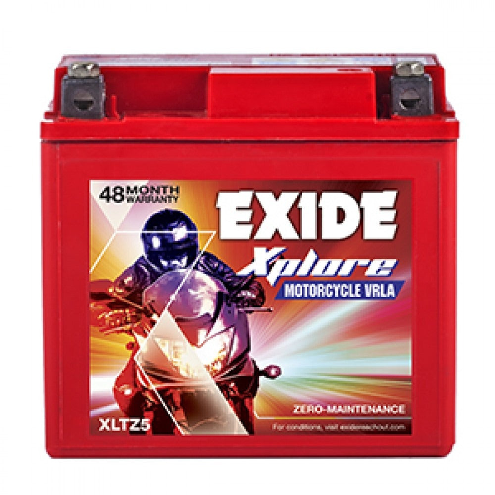 Exide Two Wheeler Battery - XLTZ5 - 4AH - Warranty : 24F + 24P Months - Solar World