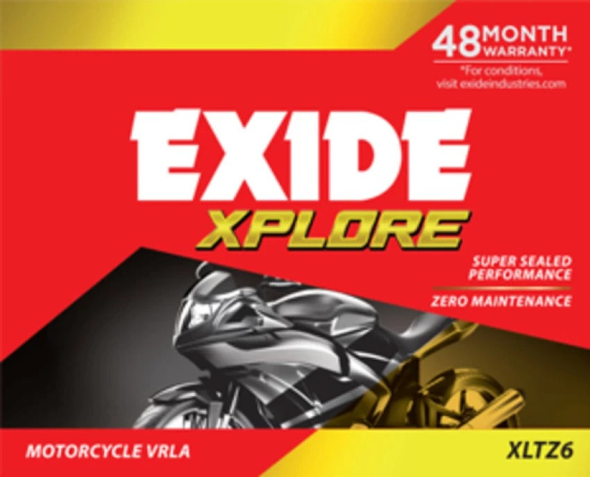 Exide Two Wheeler Battery - XLTZ6 - 5AH - Warranty : 24F + 24P Months - Solar World