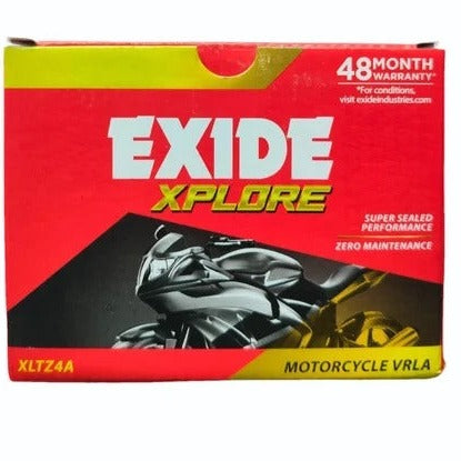 Exide Two Wheeler Battery - XLTZ4A - 4AH - Warranty : 24F + 24P Months - Solar World