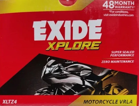 Exide Two Wheeler Battery - XLTZ4 - 3AH - Warranty : 24F + 24P Months - Solar World