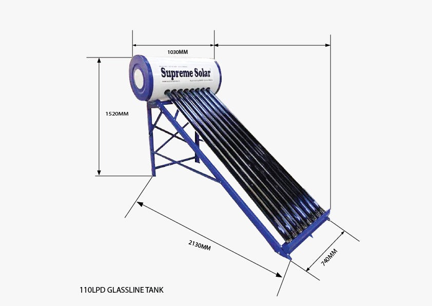 Supreme GL ETC 110 LPD (SS) - Solar Water Heater- 10 Years Guarantee - Solar World