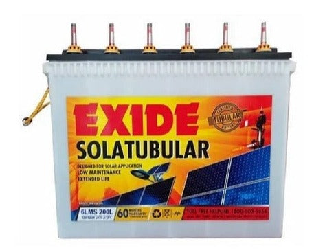 Exide Solar Tubular 200AH Battery 6LMS200L - 60Months Warranty - Solar World