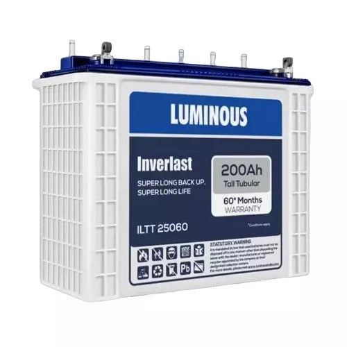 Luminous ILTT 25060 : 200Ah / 12V Warranty : 36+24 Months - Solar World