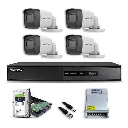 Hikvision 4 Channel HD DVR, 5MP HD Camera, ColorVU Camera, Full combo set Security Camera (Pack of 1)
