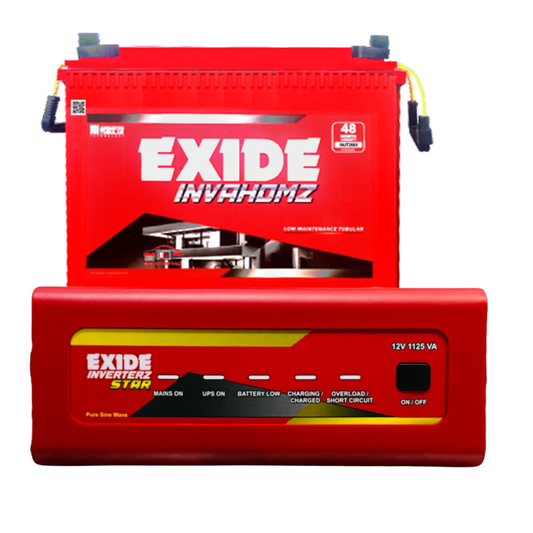 Exide Star 1125VA/12V Inverter with Exide Invahomz IHST 1500 135Ah Battery