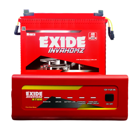 Exide Star 700VA/12V Inverter with Exide InvaHomz IHST1000 80Ah Battery