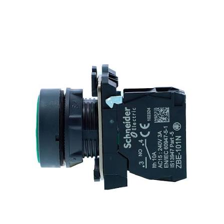Schneider Electric Harmony green flush pushbutton 1NO – XB5AA31N
