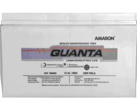 Amaron Quanta Battery-  100Ah/12V -Warranty : 24 Months - Solar World