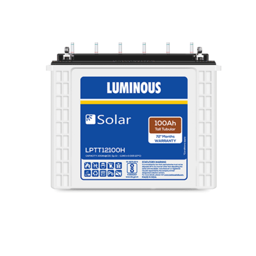 Luminous Solar Tall Tubular Battery 100AH - LPTT 12100H- Warranty: 72 Months