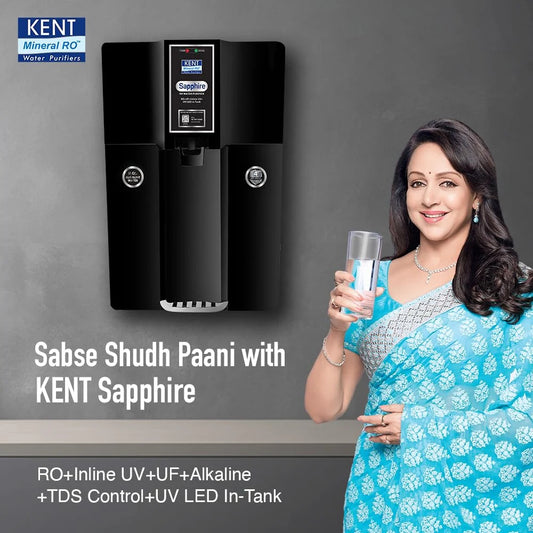 Kent Sapphire B RO Water Purifier 8L RO+UF+Lnline UV+Alkaline+TDS Control+UV in Tank