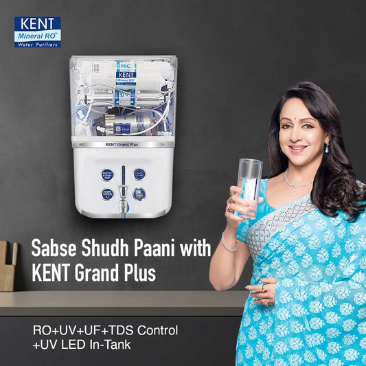 Kent Grand Plus ZWW Mro RO Water Purifier 9L RO+UV+TDS Control+UV In Tank White