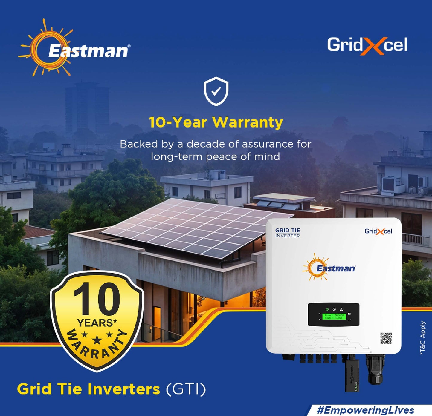 Eastman Grid Tie Inverter ES10KWT-GT 10kW 2MPPT Three Phase