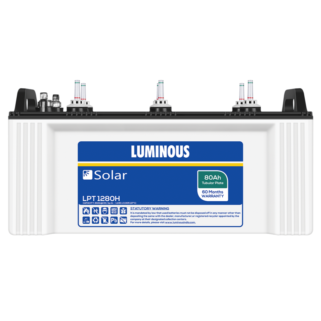 Luminous Solar Tubular Battery 80AH - LPT 1280H- Warranty: 60 Months