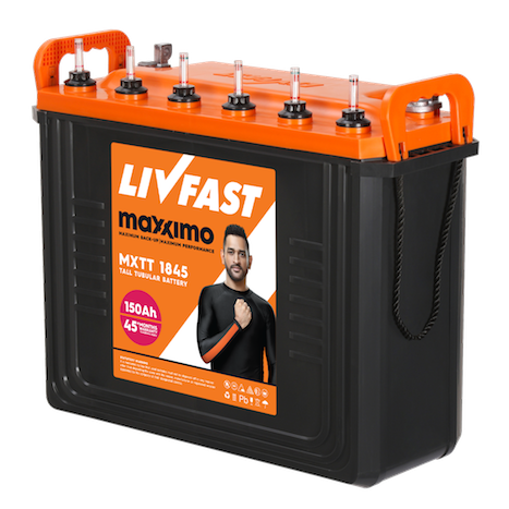 LIVFAST MXTT 1845 - 150AH TALL TUBULAR -  WARRANTY : 24 + 21 MONTHS