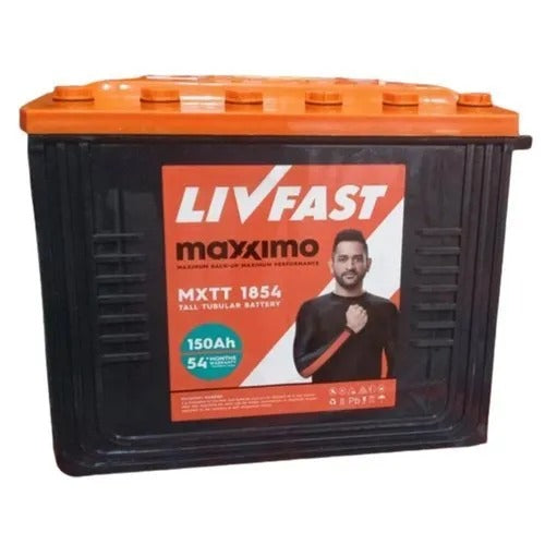 LIVFAST MXTT 1854 - 150AH TALL TUBULAR -  WARRANTY : 42 + 12 MONTHS