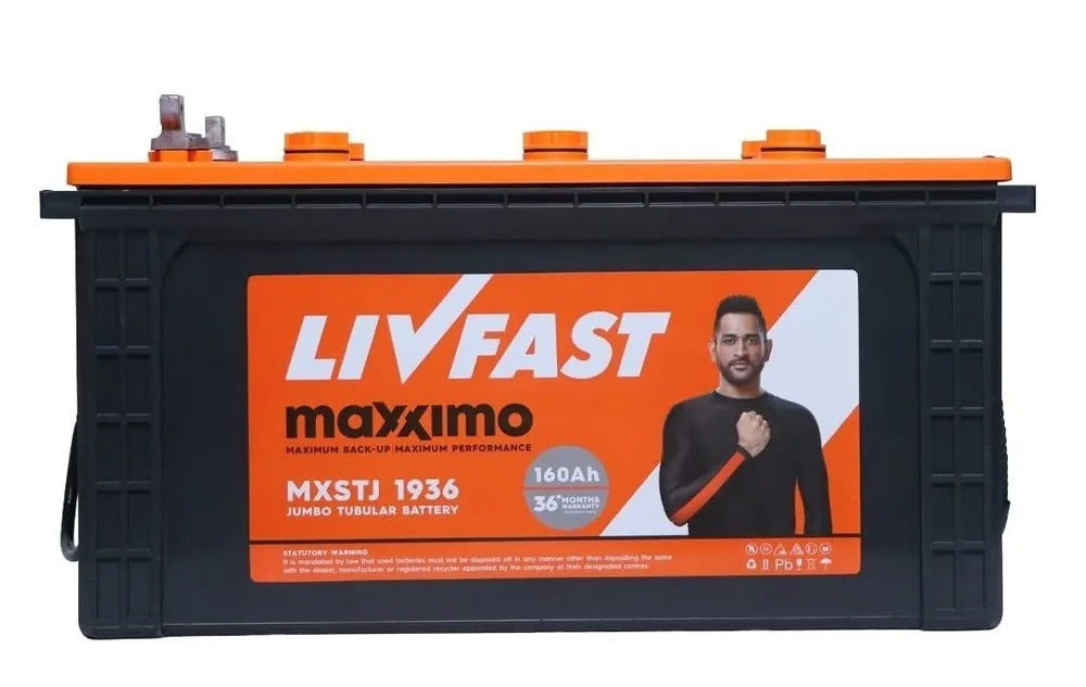 LIVFAST MXSTJ 1936 - 160AH JUMBO TUBULAR -  WARRANTY : 18 + 18 MONTHS