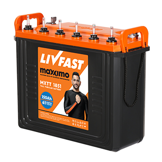 LIVFAST MXTT 1850 - 150AH TALL TUBULAR -  WARRANTY : 36 + 24 MONTHS