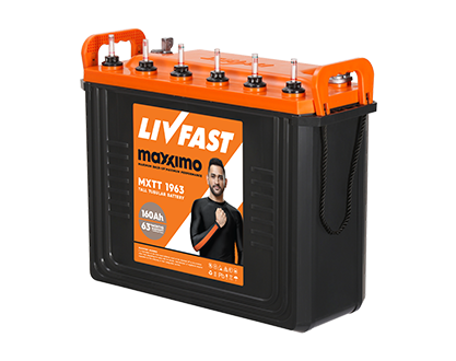 LIVFAST MXTT 1963 - 160AH TALL TUBULAR -  WARRANTY : 39 + 24 MONTHS