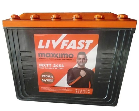 LIVFAST MXTT 2454 - 210AH TALL TUBULAR -  WARRANTY : 36 + 18 MONTHS